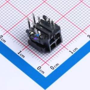 430450421 Wire-to-Board Pin Header Bent Lead Through Hole,P=3mm Connector 2x2P 3mm Right Angle Insert Micro-Fit (MX 3.0) - Product Image 1