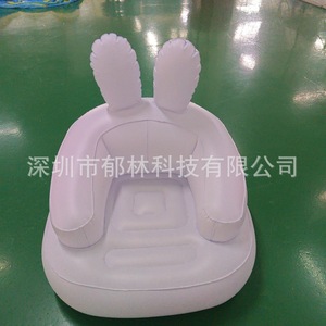 โซฟาเป่าลมสำหรับเด็ก ดีไซน์หูกระต่าย พนักพิงรูปมงกุฎ ผลิตจาก PVC นุ่ม สำหรับเด็กอายุ 2 ปีขึ้นไป - Product Image 2