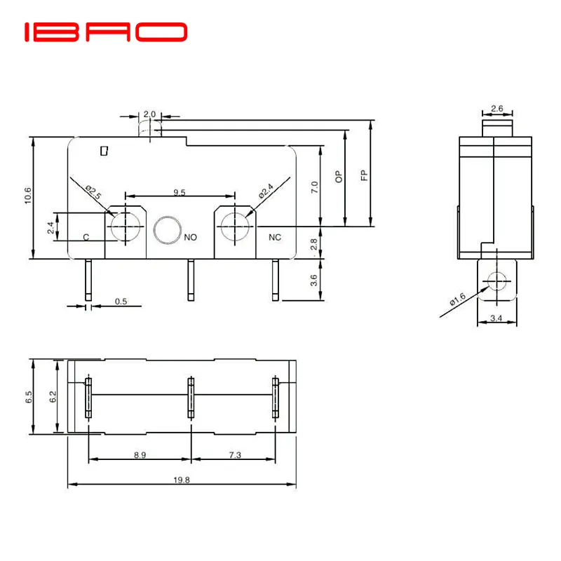 3A 8A 10A 250VAC T125ยาวแถบโลหะ Lever Mikroschalter ไมโครสวิตช์จำกัด Micro Switch