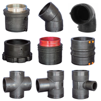 Adaptor Flens OEM ODM Kustom 30/45/60/90 Derajat Sambungan Elbow HDPE Fabrikasi Fitting Elektrofusi untuk Sambungan Pipa Komposit