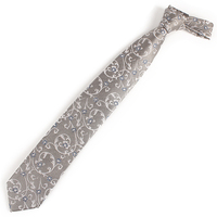 Cravates personnalisées en tissu jacquard italien de haute qualité pour hommes hommes soie boucle fil gris Paisley vente en gros
