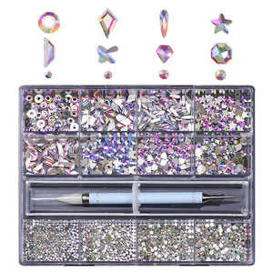 Cristales de Estrás Planos de la Mejor Calidad, Sin Fijación en Caliente, para Pegar en Uñas, en Forma de Corazón, Cuadrado y Hoja - Product Image 4