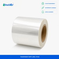 Rouleau Jumbo d'étiquettes autocollantes transparentes en BOPP avec adhésif acrylique à base d'eau pour l'impression d'étiquettes d'emballage