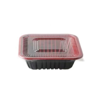 Boîte à lunch Bento en plastique PP jetable Compartiments forme rectangulaire micro-ondable Conteneurs alimentaires à emporter pour le stockage portable