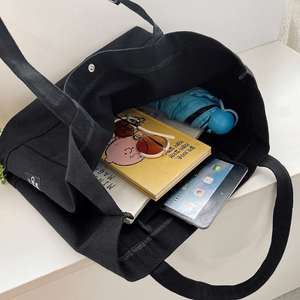 Promotional <b>Canvas</b> Tote <b>Bags</b> Reusable Custom Shopping <b>Bag</b> Silk Screen Printing <b>Large</b> Capacity <b>Canvas</b> Shoulder <b>Bag</b> for Women - Product Image 6