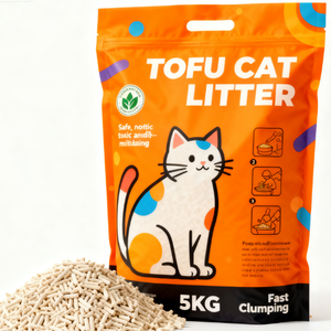 Biologisch Abbaubare Umweltfreundliche Spülbare Staubarme Stark Klumpende Pflanzenfaser Hochwertige 5kg Streifen-Tofu-Katzenstreu - Product Image 1