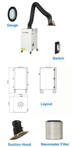 <span class=keywords><strong>Extracteur</strong></span> de fumée de soudage portable à <span class=keywords><strong>air</strong></span> pur à haut rendement pour le soudage au laser - Product Image 5
