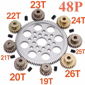 Pignone in metallo 48P 92T 85T 80T pignone 19T 20T 21T 22T 23T 24T 25T 26T ingranaggi motore per Sakura R31 G31 SCX10 AX10 Traxxas HPI