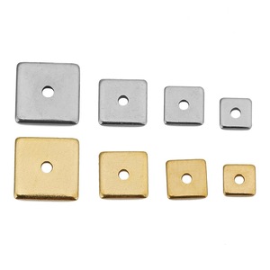 Separadores Cuadrados de Acero Inoxidable, Chapados en Oro y Plata, Accesorios para Joyería DIY, Suministros para Abalorios - Product Image 1