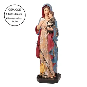 工厂批发天主教宗教雕像树脂la encarnacion virgen现代雕像圣母玛利亚