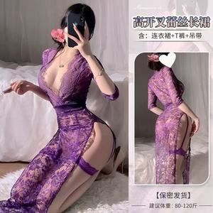 Ensemble de lingerie sexy en dentelle respirante brodée pour femmes, lingerie grande taille, coupe confortable, vêtements de nuit confortables, sous-vêtements - Product Image 2