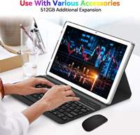 Tablet PC Android 12 de 10.1 Pulgadas, MTK Octa Core, Cámara Dual, WiFi, Ranura para Tarjeta SIM, para Entretenimiento, con Funda con Teclado
