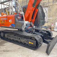 Excavatrice Hitachi d'occasion du Japon, 12 tonnes, EX120 ZX120, avec lame de bulldozer, moteur Isuzu et boîte de vitesses