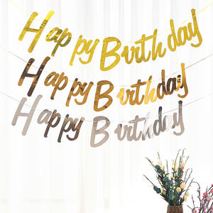 Lettre de série colorée joyeux anniversaire brillant bannière en papier suspendu pour la fête d'anniversaire fond décoration papier tirer drapeau - Product Image 1