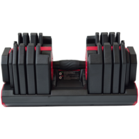 Haltères réglables ergonomiques multifonctionnels électroplaqués carrés de 2 kg (55 lb) avec support haut – Lot de 2