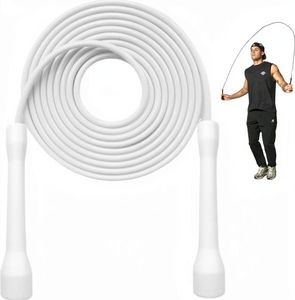 <span class=keywords><strong>Cuerda</strong></span> de Saltar Rápida Dayan Kolev de PVC de 5 mm para Principiantes y Atletas Avanzados - Longitud Ajustable, Mangos Irrompibles (Blanco) - Product Image 1