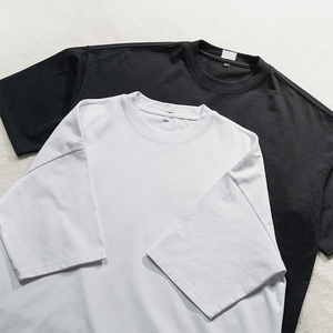 TKAN089 T-shirt lourd personnalisé 100% coton Logo personnalisé imprimé grande taille T-Shirt surdimensionné pour hommes poids personnalisé - Product Image 2