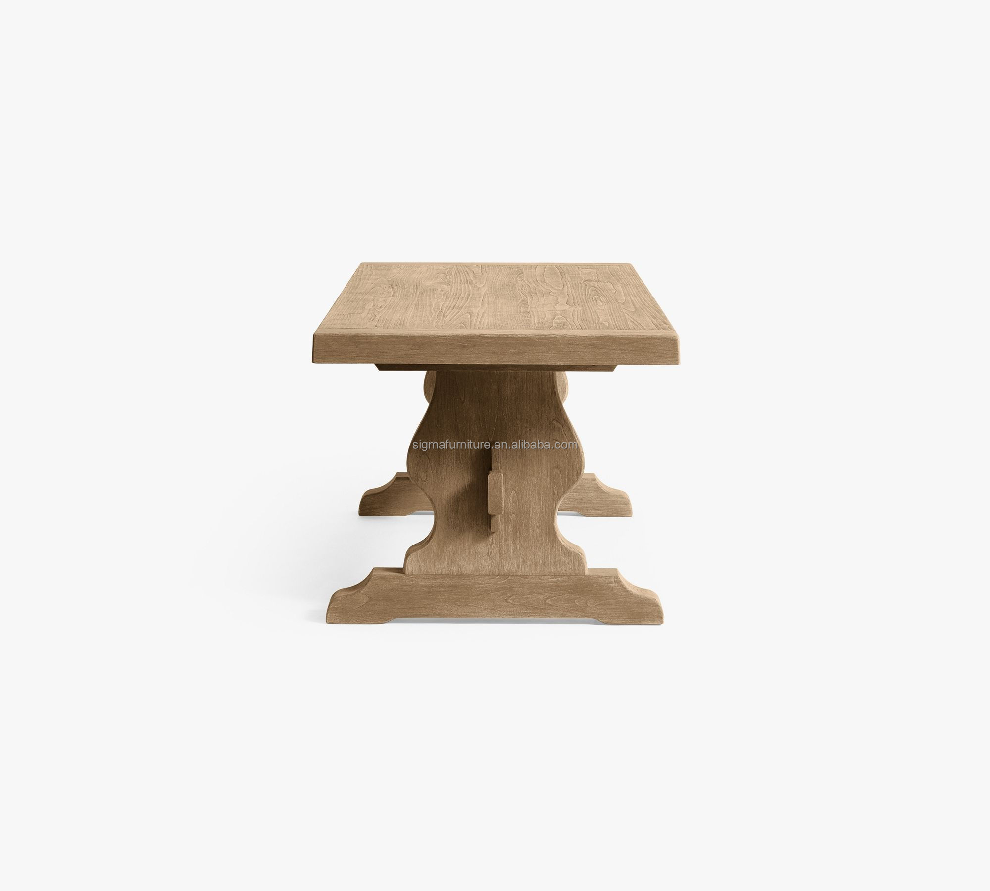 luxury Villa style dining table solid wooden casual home use table rectangle wood table set