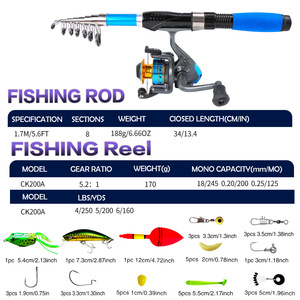 <span class=keywords><strong>NARON</strong></span> 1.7M Combo de Cañas de Pescar para Lanzamiento Largo, Equipo de Pesca Marítima, Venta al por Mayor, Herramientas de Pesca con Señuelos - Product Image 2