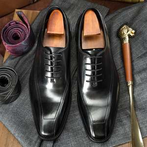 Chaussures pour hommes en cuir véritable de style coréen, haut de gamme, sur mesure, décontractées, à bout carré, imperméables, plates et antidérapantes pour l'automne - Product Image 6