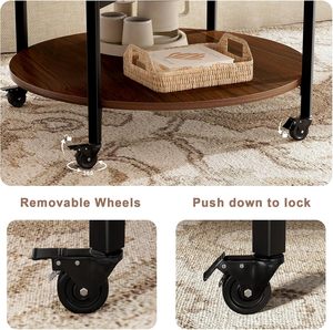 <span class=keywords><strong>Table</strong></span> <span class=keywords><strong>basse</strong></span> <span class=keywords><strong>ronde</strong></span> sur roulettes, <span class=keywords><strong>table</strong></span> roulante avec compartiment de rangement, <span class=keywords><strong>table</strong></span> circulaire à 2 niveaux pour salon et petits espaces - Product Image 4