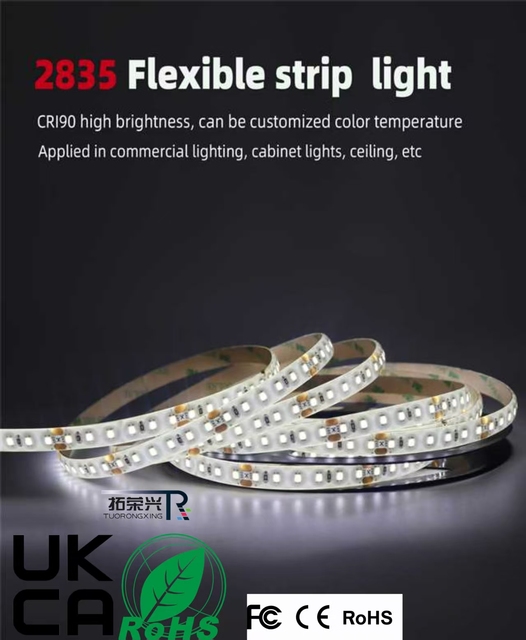 12mm Width 2835 LED Strip Light 24V 8.6W USB/WiFi Dimmable Pre-Drilled Holes 20 Segments 120 LEDs Cabinet Cove Furniture