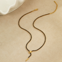 Parure Collier Serpent et Boucles d'Oreilles en Acier Inoxydable Plaqué Or 18K avec Cristaux CZ Colorés, Chaîne en Y, Bijoux Anti-ternissement Tendance pour Femme, Idéal Cadeau