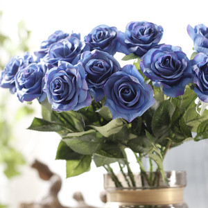 Roses artificielles en Latex de chine, à longue tige, 1 pièce, tactiles, pour décoration de mariage, M03180 - Product Image 6