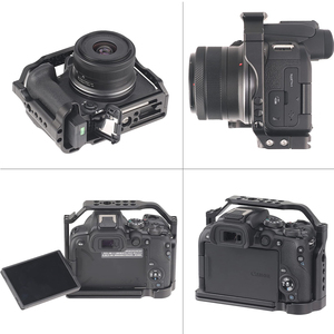 Jaula con Orificios para Tornillos de 4\" y 3/8\" y Soporte para Zapata para Cámara Réflex Digital sin Espejo <span class=keywords><strong>Canon</strong></span> <span class=keywords><strong>EOS</strong></span> <span class=keywords><strong>R10</strong></span> con Placa de Liberación Rápida - Product Image 5