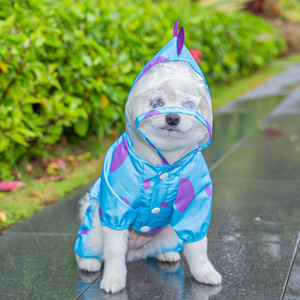 मूल कुत्ते बिल्ली वाटरप्रूफ विंडप्रूफ पॉलिएस्टर जांच नीले मध्यम सुरुचिपूर्ण पालतू कोट सभी मौसमों अवकाश पोंचो - Product Image 3