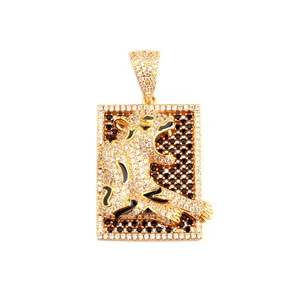 Hip Hop Retro Leopard Roar Pendant Necklace Hip Hop Dance Unisex's Fashion Accessories Jewelry