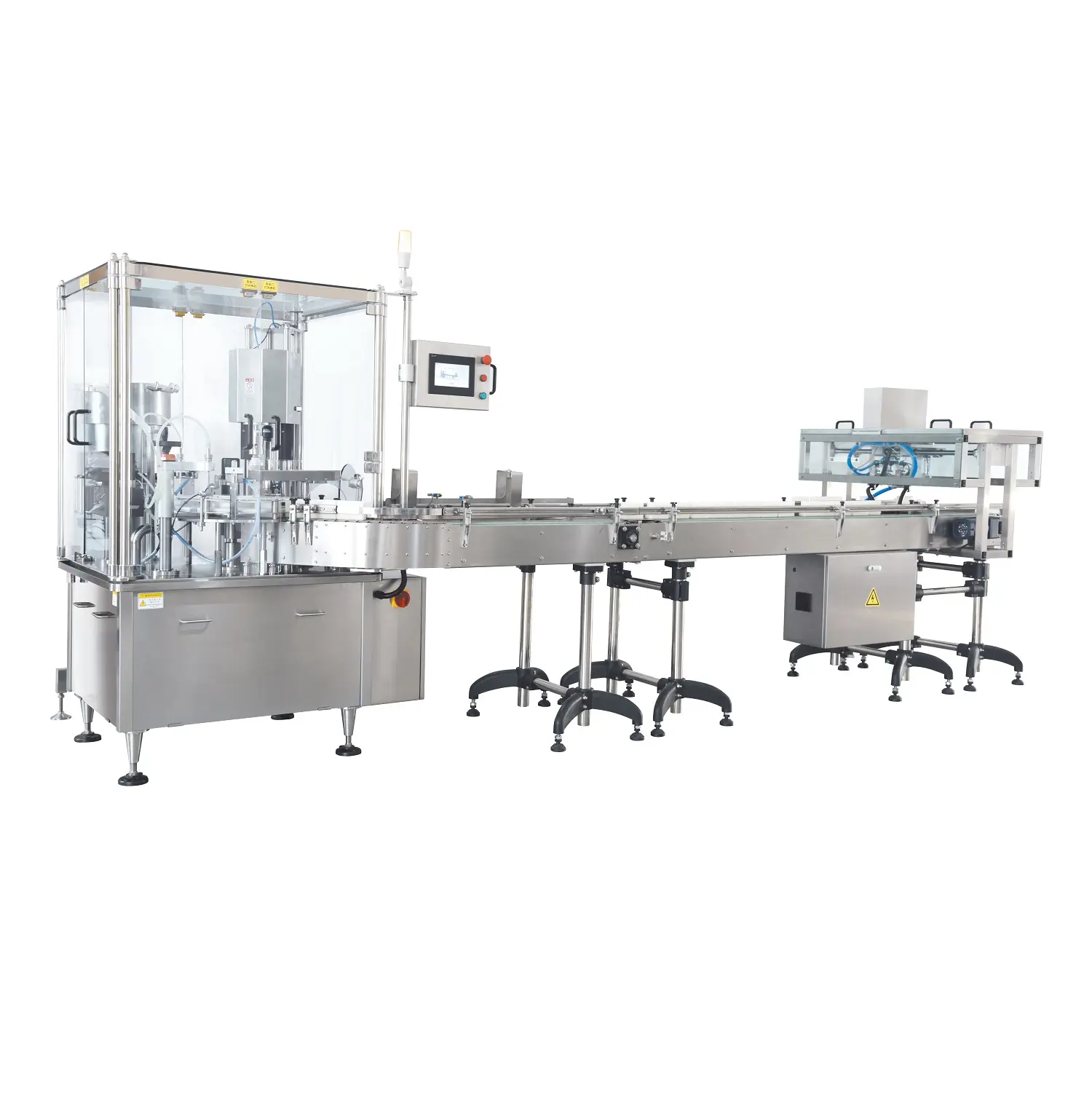 fully automatic instant glue production line filling capping labeling machine