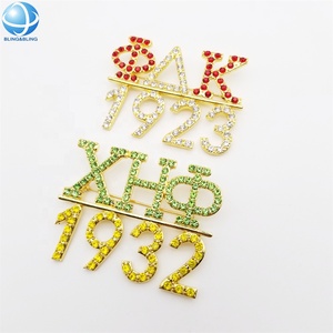 Broche en strass rouge scintillante Phi Delta <span class=keywords><strong>Kappa</strong></span> 1923, breloque de sororité, logo grec, épingles personnalisées pour bijoux de fête - Product Image 4