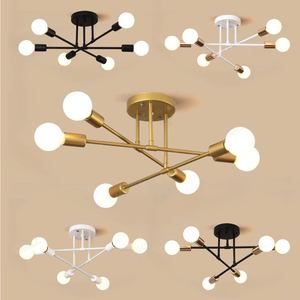 Современная черная/золотая металлическая Клетка подвеска в скандинавском стиле дизайнерская лампа светодиодные потолочные светильники - Product Image 6