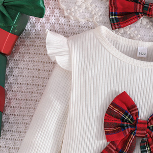 Bébé fille nouveau-né mignon Floral 100% coton ODM costume de noël à manches longues <span class=keywords><strong>manteau</strong></span> ha + demi-<span class=keywords><strong>manteau</strong></span> jupe + chaussettes ensemble de quatre pièces - Product Image 5