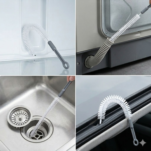 Cepillo de Limpieza Flexible HOLAMOPA para Orificios de Drenaje de Refrigeradores y Mangueras de Lavadoras con Cable Largo y Mango Gris - Product Image 6
