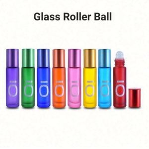 Mini Botella de Vidrio Esmerilado de 10 ml con Logotipo Personalizado, Colorida y Redonda, para Perfume y Aceite Esencial, con Rodillo, para Pelucas y Cuidado de la Piel - Product Image 2
