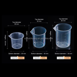 थोक रसायन विज्ञान प्रयोगशाला विभिन्न क्षमता पीपी प्लास्टिक बीकर मापने स्नातक की उपाधि - Product Image 3