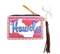 Dompet Kulit Sapi Asli Wanita India, Motif Bunga Barat, Buatan Tangan, Model Roper, Vintage, Resleting, Portabel, Aksesoris Musim Panas