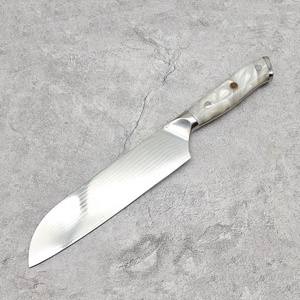 Ensemble de 6 couteaux de cuisine en acier Damas avec manche en résine blanche et <span class=keywords><strong>support</strong></span> magnétique en bois de luxe – Édition 2026 - Product Image 5