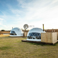 Tente dôme d'extérieur de luxe à poteaux droits en PVC, ignifuge et imperméable, toutes saisons, pour restaurants et igloos