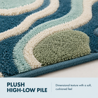 Modern Tufted Rug Set for Bathroom with Soft Absorbent Polypropy for Luxury Non - slip Contemporary Home Floor Decor Bath Mats