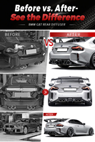 Perfiply Auto Part - Difusor Trasero de Fibra de Carbono Real Estilo AD para BMW G87 M2 2023+ - Kit de Conversión
