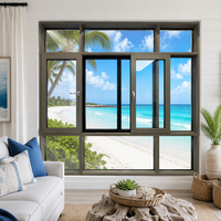 Ventana Corredera de Aluminio con Sellado Lateral a Presión, Serie 90/110, Fabricación Directa de Fábrica en China para Proyectos de Villas, Marca HUACAI