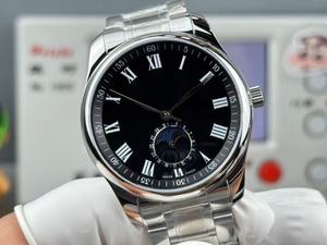 Montres mécaniques à phases lunaires de haute qualité, best-sellers, avec bracelet en cuir noir - Product Image 4