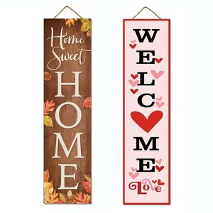 Welcome <strong>Sign</strong> <strong>for</strong> Front Door Decor Outdoor Decorations <strong>Home</strong> Wall <strong>Wooden</strong> Heart Love <strong>Wooden</strong> <strong>Sign</strong> Long Hanging <strong>Sign</strong> Customized All - Product Image 3