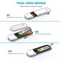 FIDECO Aluminio USB C 3.1Gen2 10Gbps Herramienta Gratis M2 SATA Caja SATA Ssd Boxeo