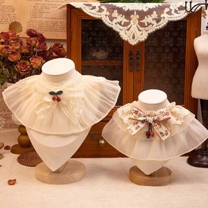 وشاح زخرفي للقطط والكلاب مصنوع من البوليستر بنقشة زهور جميلة، يناسب الكلاب الكبيرة والصغيرة، إكسسوارات صيفية - Product Image 6