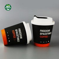 Papier à café classique imprimé 8oz 12oz 16oz, tasse à double paroi avec couvercle, exigences des clients, tasse à café en papier Kraft jetable Pac