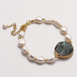 Adjustable Pearl Bracelet Handmade Beaded Copper <strong>Gold</strong> Plated <strong>Bird</strong>\u0027s <strong>Nest</strong> Design Creative Fashion Pearl Bracelet - Product Image 2